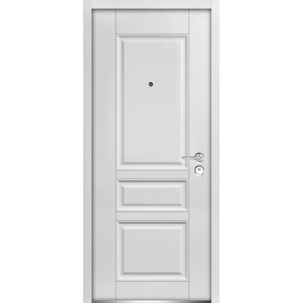 Vdomdoors Front Exterior Prehung Steel Door 36x80 " InswingBallucio 0435 White EnamelPanel Inserts Classic BALLUCIO0435ED-BEM-36-LH - main
